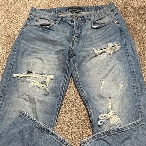 Aeropostale Women’s Low Rise Baggy Distressed Blue Jeans Size 6 Regular